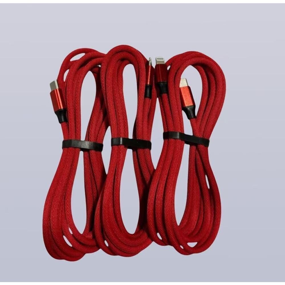 3Pack 6ft USB-C to Lightning Cable/Type C C Fast Charging for iPhone ,iPad (Red)